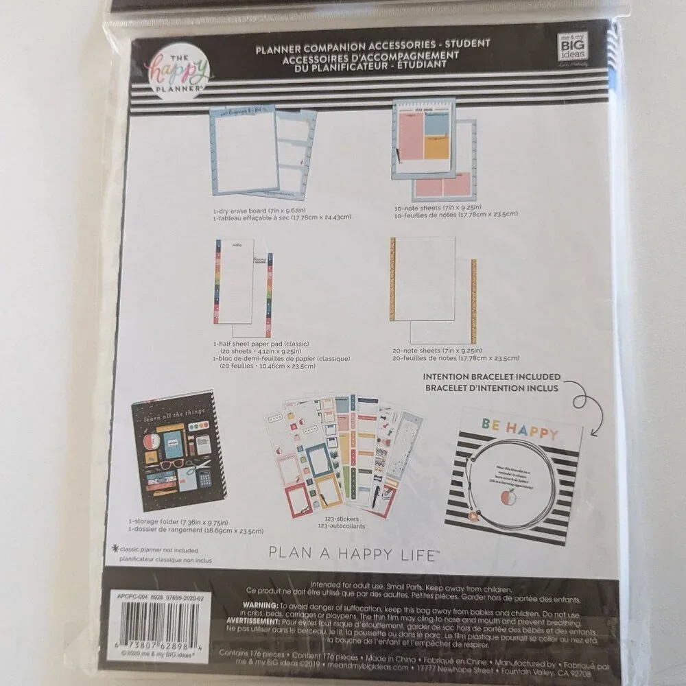 NWT Back to School Happy Planner All the Things 176pc Student Companion Bracelet